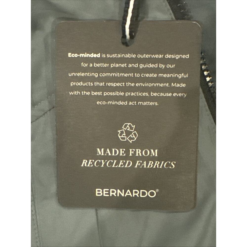 NEW Bernardo Eco-Minded Hooded Lightweight Jacket Women’s Medium Green Zip Front - Picture 7 of 9